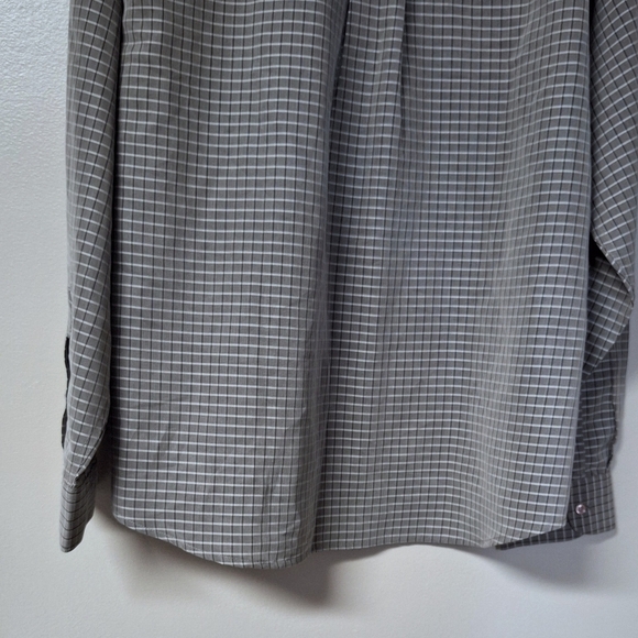 Haggar Mens Button Up Shirts Long Sleeve Checkered Plaid Gray Black White XXL - Picture 11 of 12